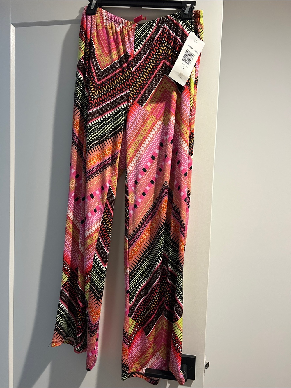 Sunny Leigh Pink & Multi Neon Patterned Boot Cut Pants